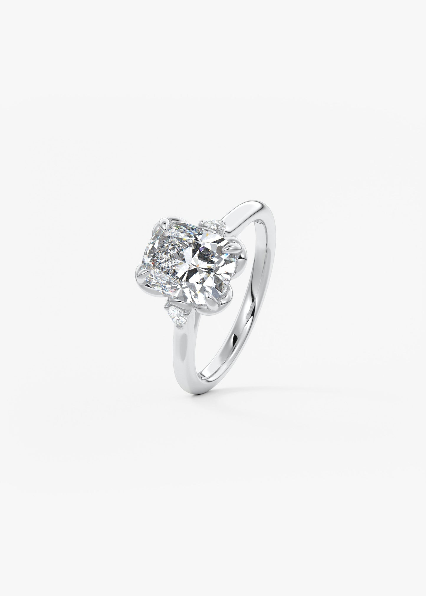 Elongated Cushion Cluster Lab Grown Diamond Engagement Ring