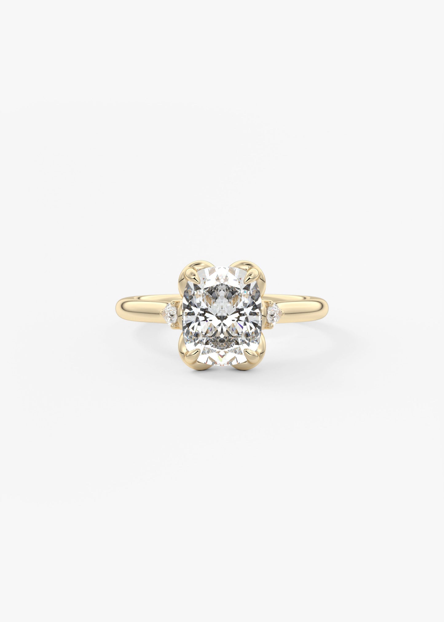 Elongated Cushion Cluster Lab Grown Diamond Engagement Ring