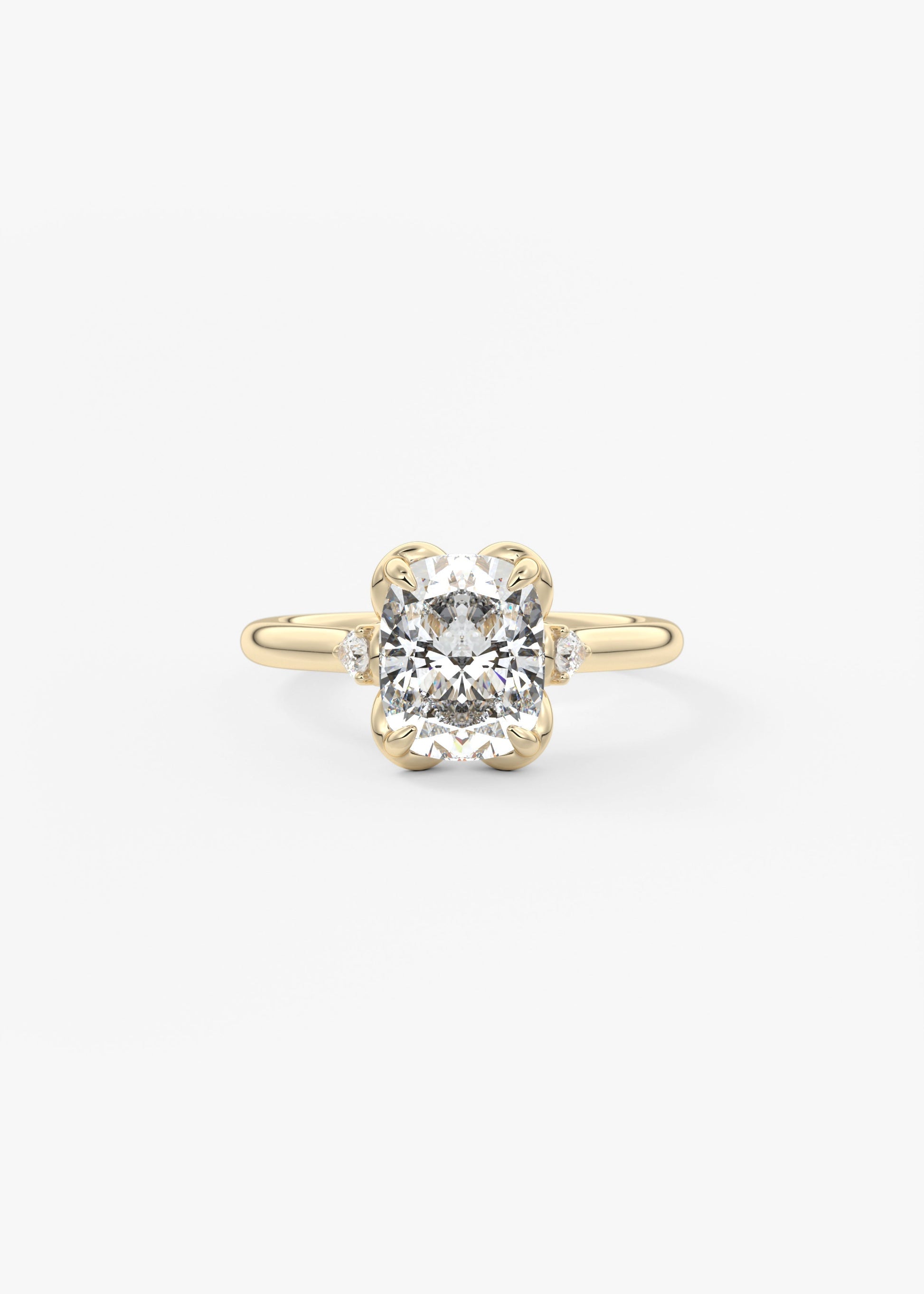 Elongated Cushion Cluster Lab Grown Diamond Engagement Ring