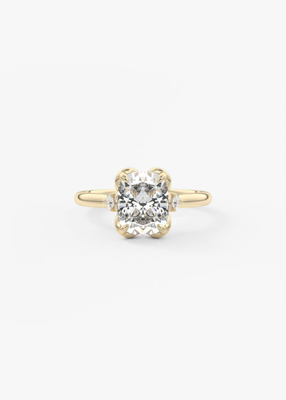 Elongated Cushion Cluster Lab Grown Diamond Engagement Ring