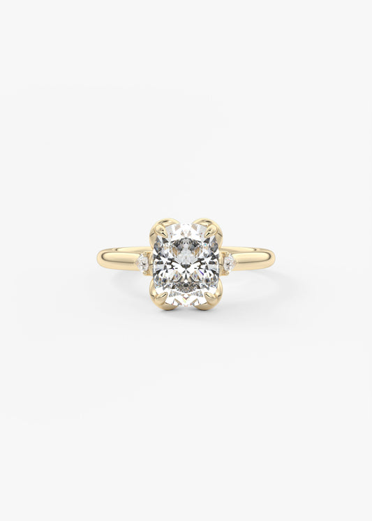 Elongated Cushion Cluster Lab Grown Diamond Engagement Ring