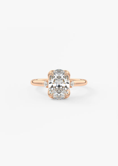 Oval Cluster Lab Grown Diamond Engagement Ring
