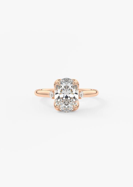 Oval Cluster Lab Grown Diamond Engagement Ring
