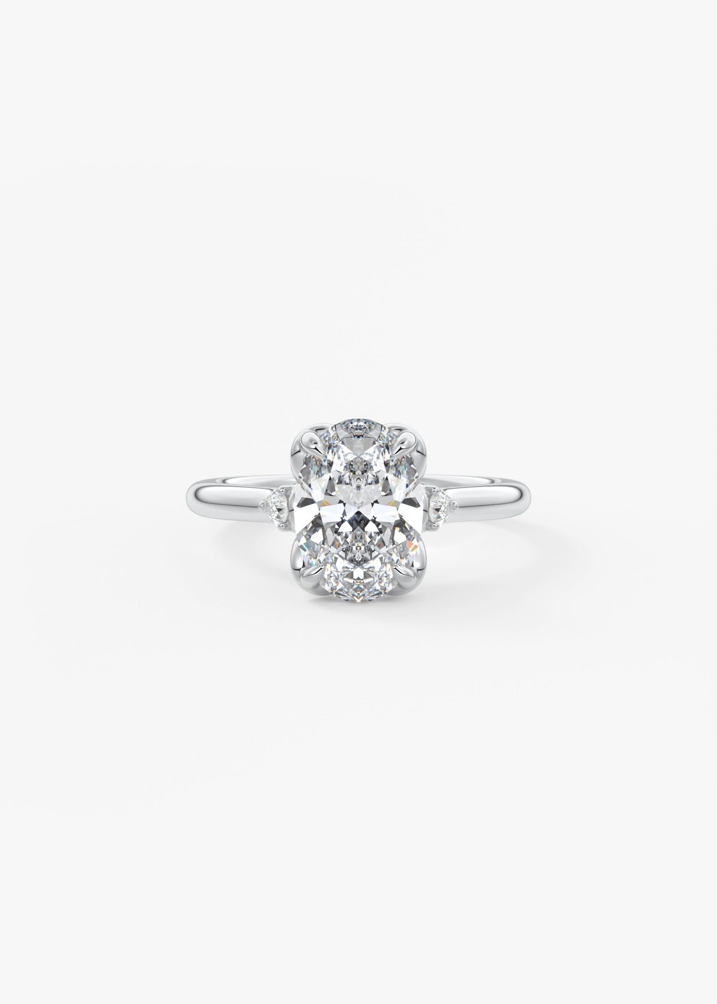Oval Cluster Lab Grown Diamond Engagement Ring