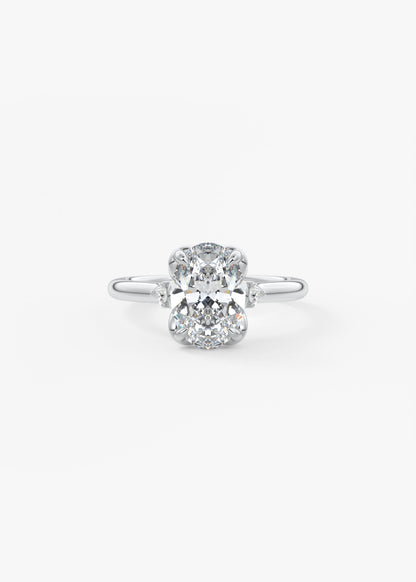 Oval Cluster Lab Grown Diamond Engagement Ring