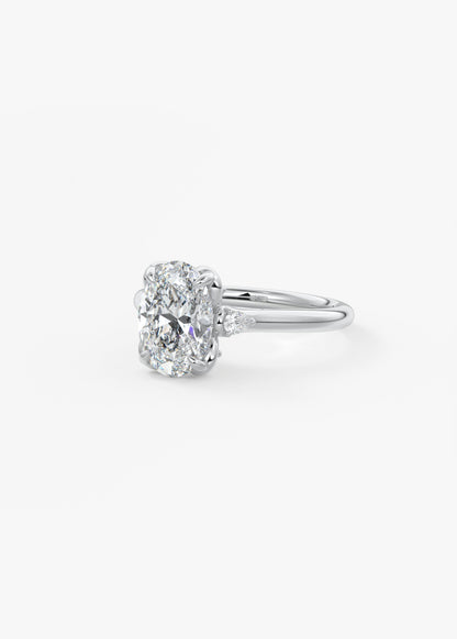 Oval Cluster Lab Grown Diamond Engagement Ring