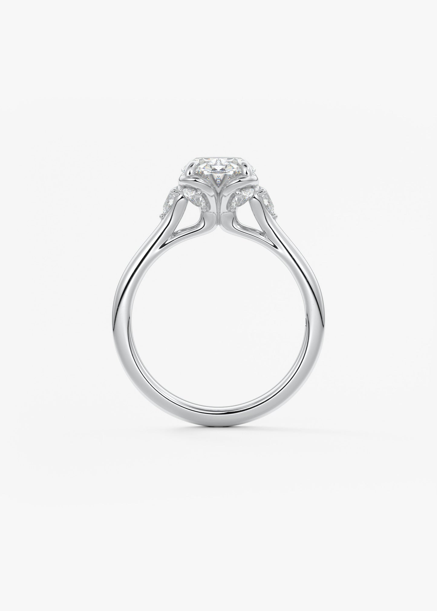 Oval Cluster Lab Grown Diamond Engagement Ring