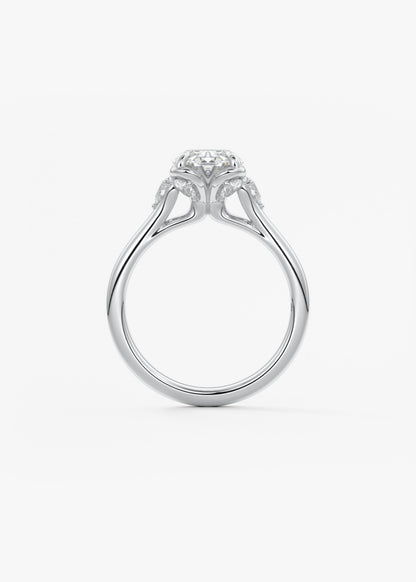 Oval Cluster Lab Grown Diamond Engagement Ring