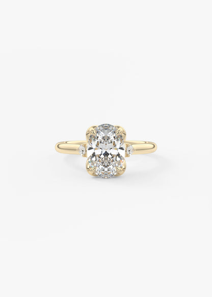 Oval Cluster Lab Grown Diamond Engagement Ring