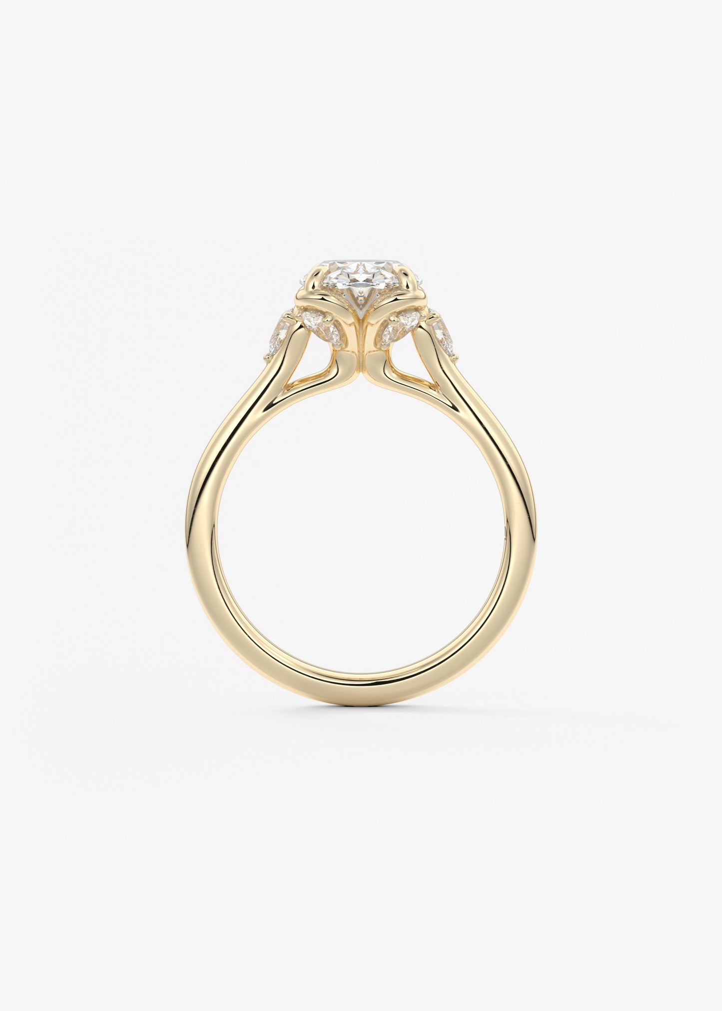 Oval Cluster Lab Grown Diamond Engagement Ring