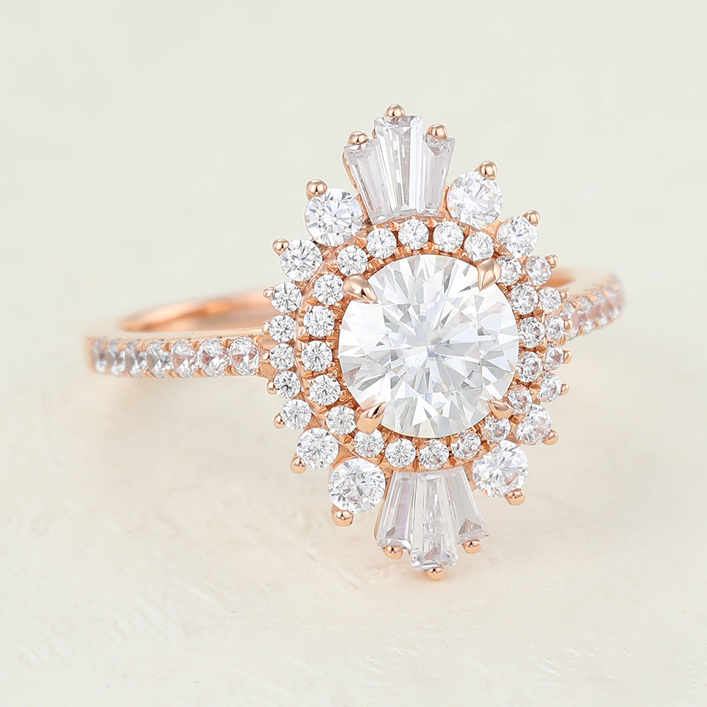 Round Cluster Lab-Grown Diamond Engagement Ring