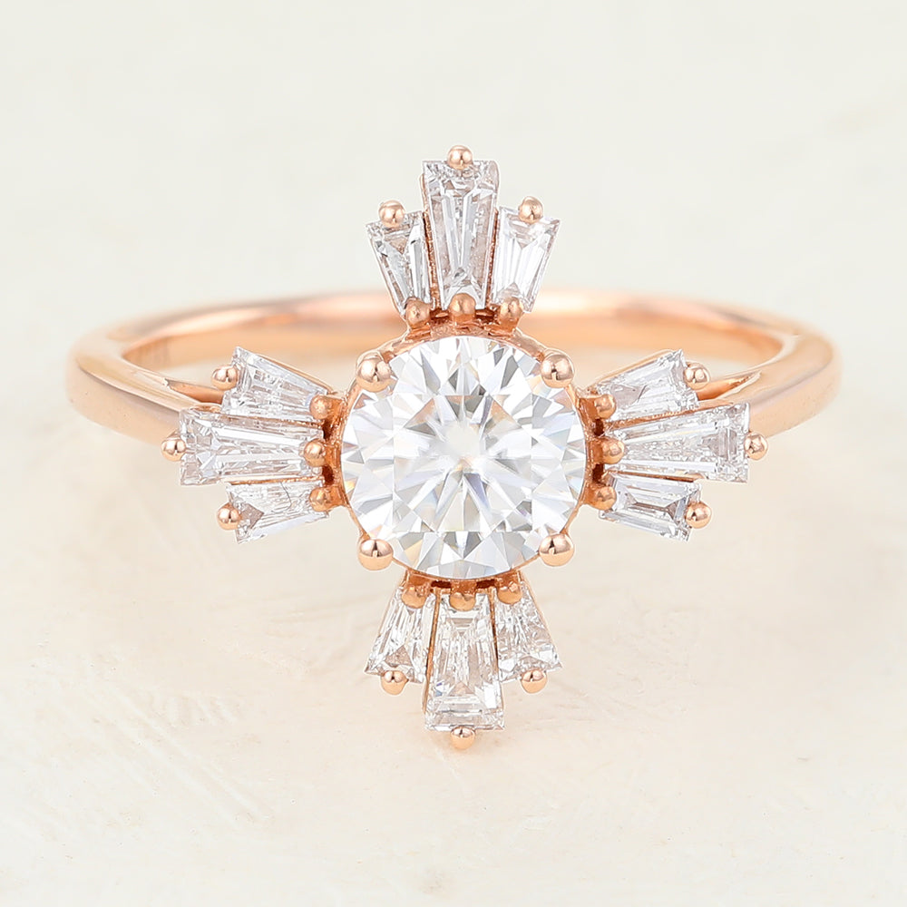 Round Cluster Lab-Grown Diamond Engagement Ring