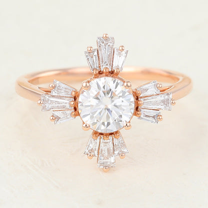Round Cluster Lab-Grown Diamond Engagement Ring