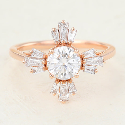 Round Cluster Lab-Grown Diamond Engagement Ring