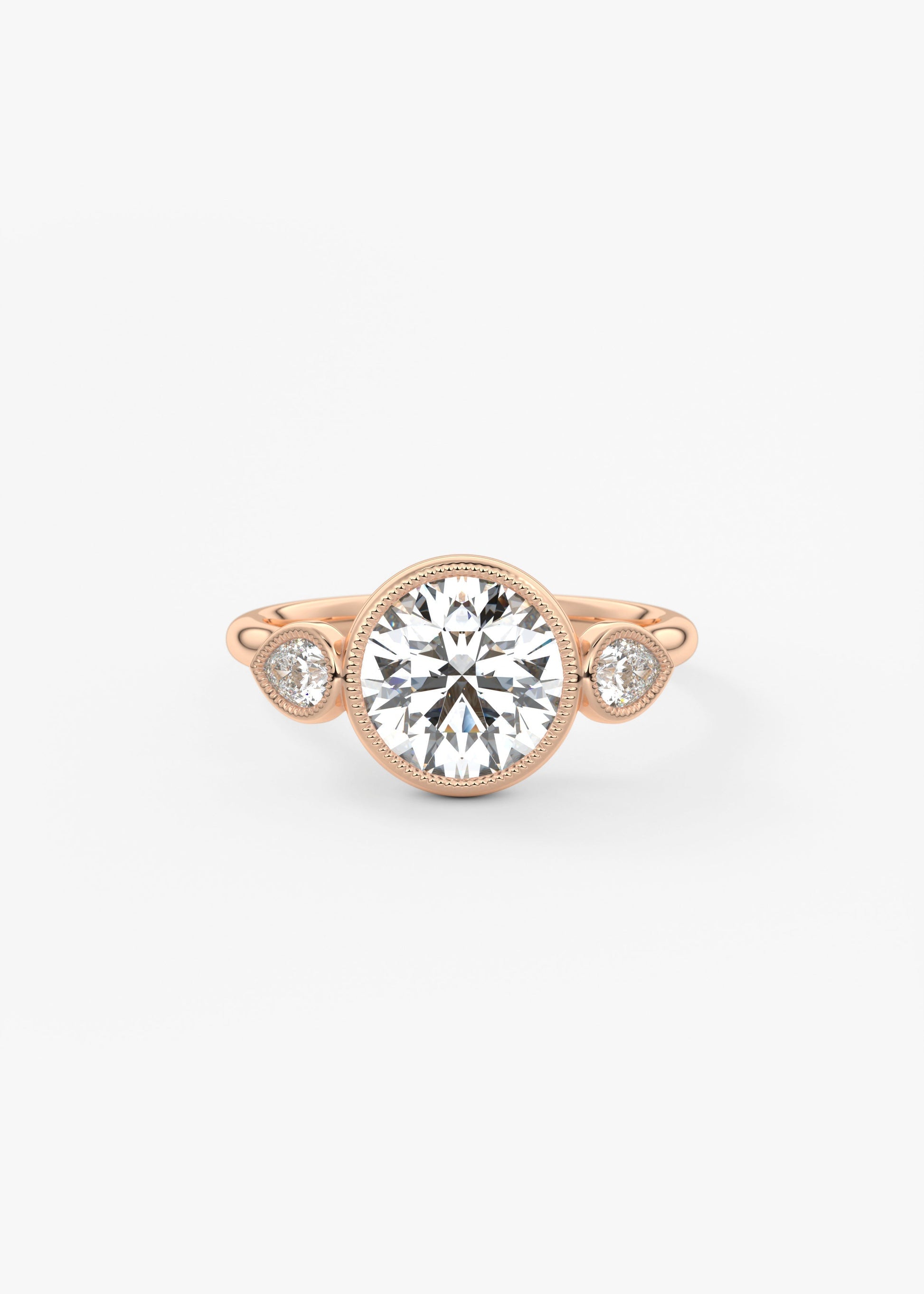 Round Three Stone Lab Grown Diamond Engagement Ring