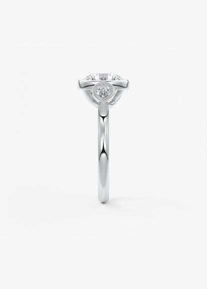 Round Three Stone Lab Grown Diamond Engagement Ring