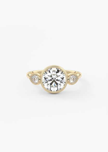 Round Three Stone Lab Grown Diamond Engagement Ring