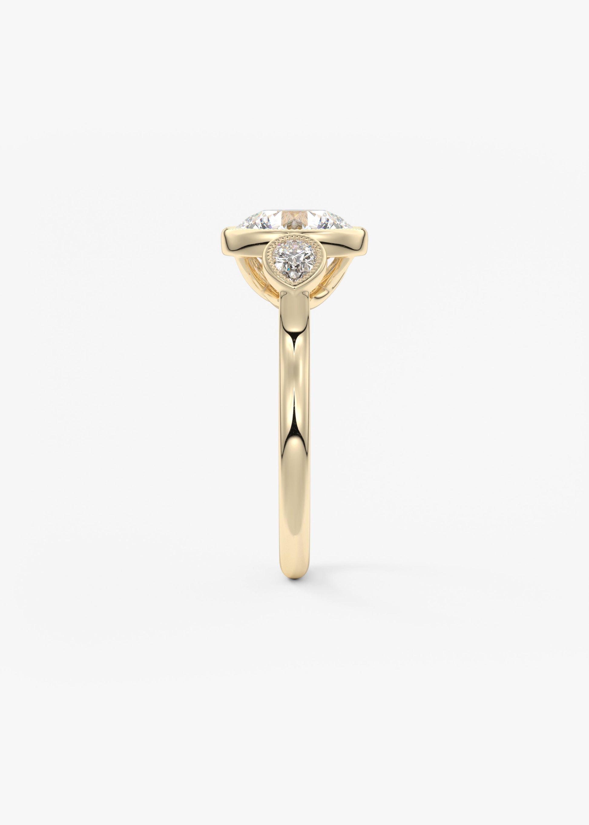 Round Three Stone Lab Grown Diamond Engagement Ring