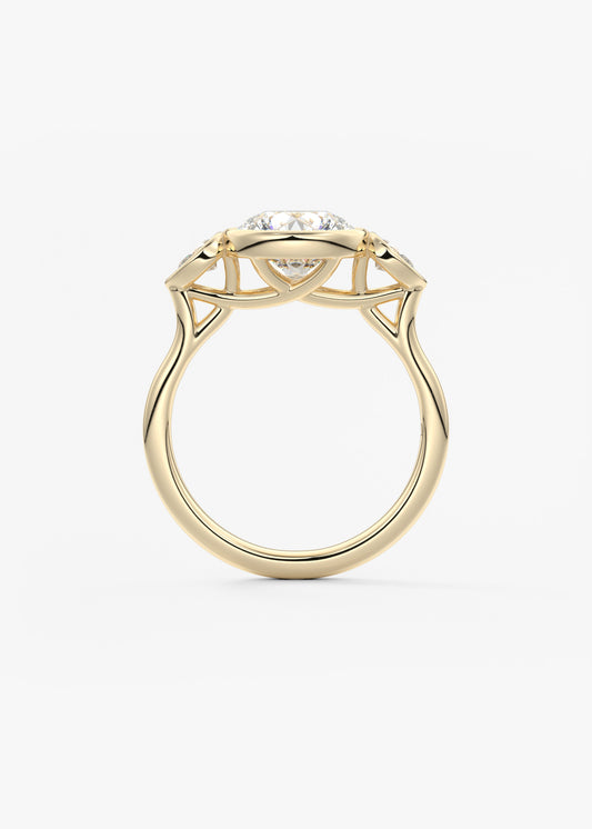 Round Three Stone Lab Grown Diamond Engagement Ring