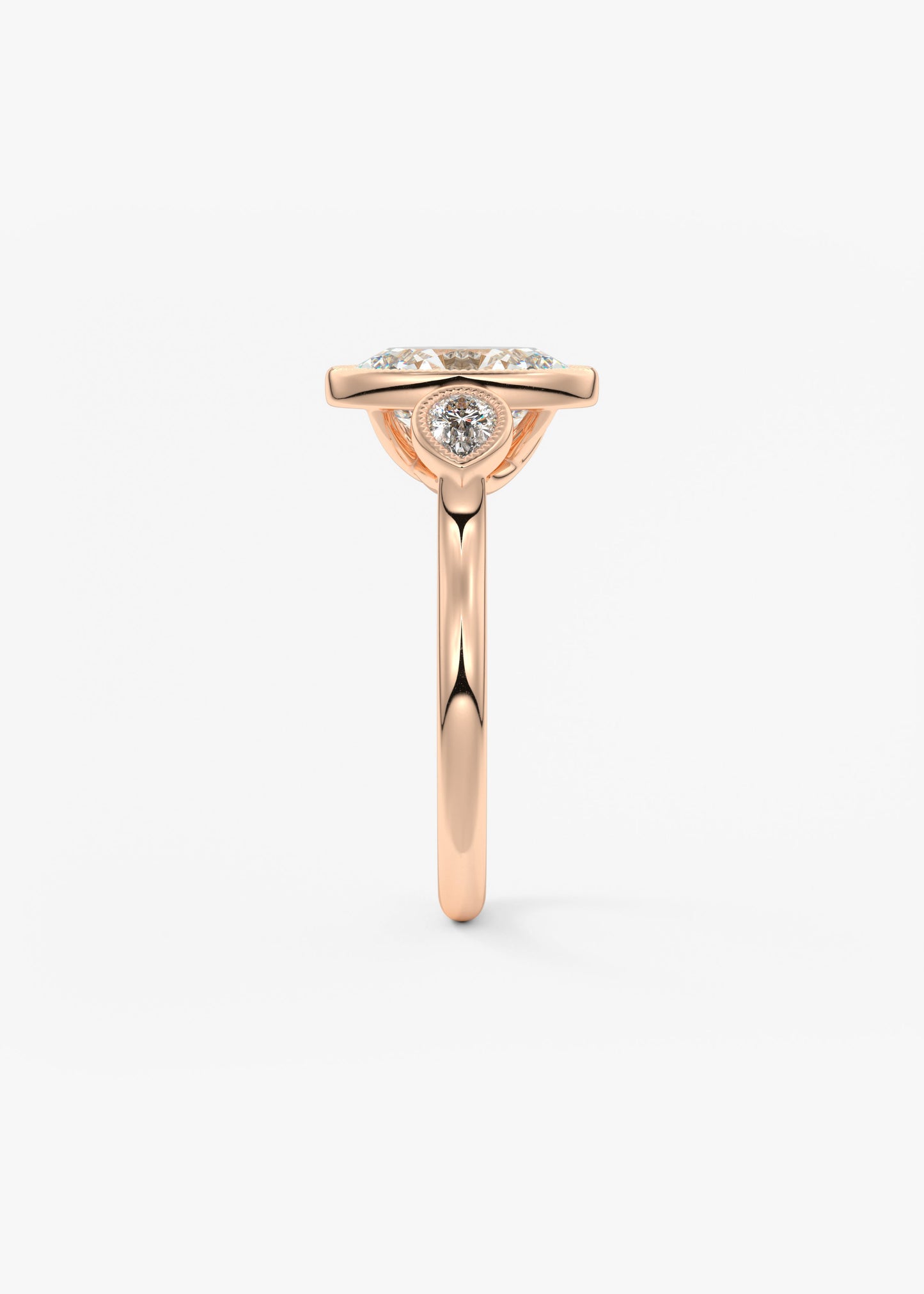 Oval Three Stone Lab Grown Diamond Engagement Ring