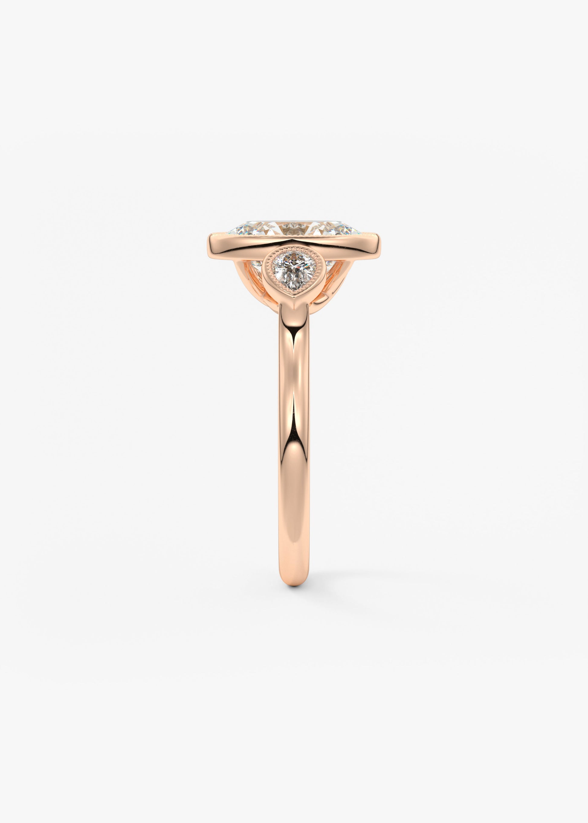 Oval Three Stone Lab Grown Diamond Engagement Ring
