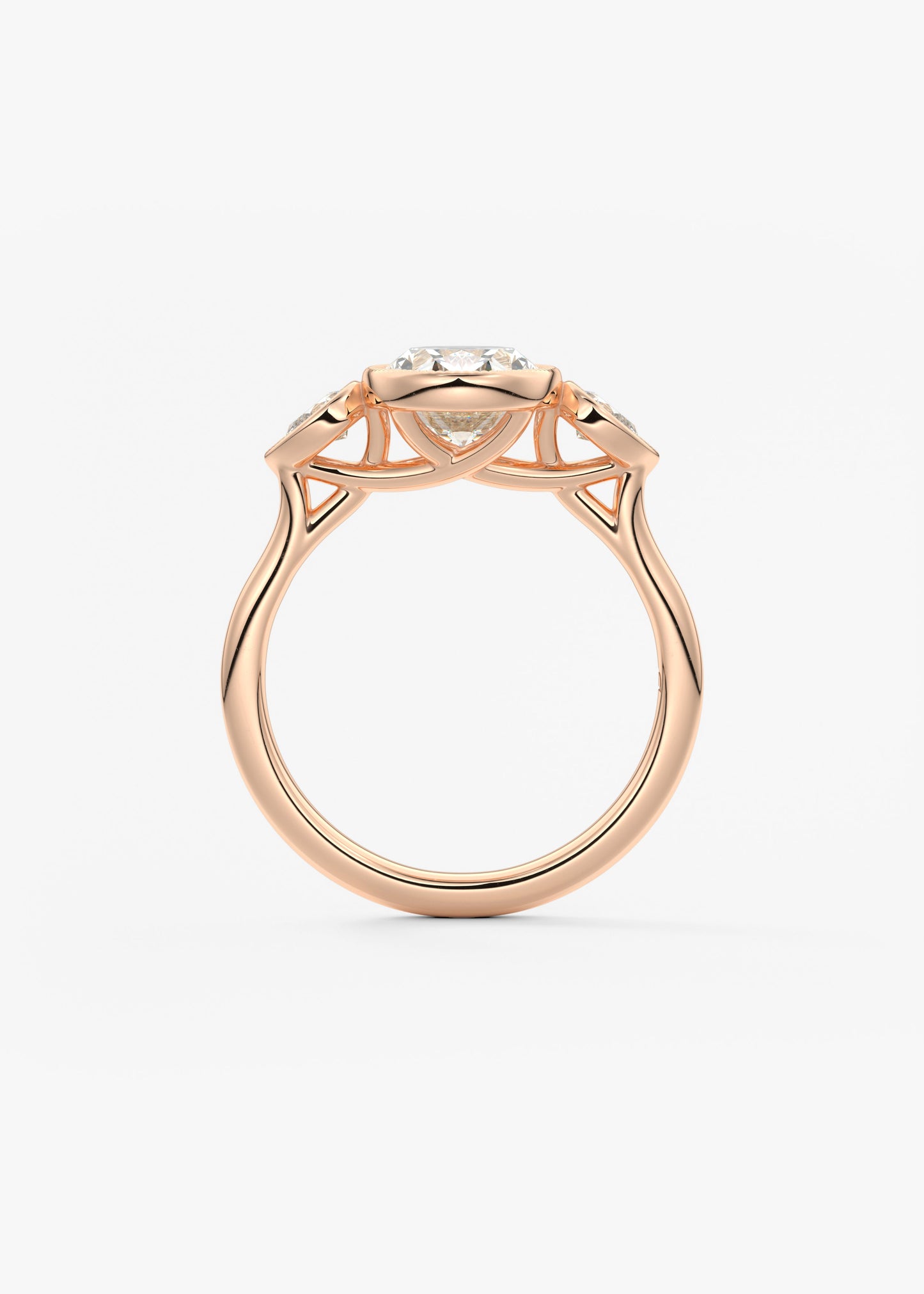 Oval Three Stone Lab Grown Diamond Engagement Ring