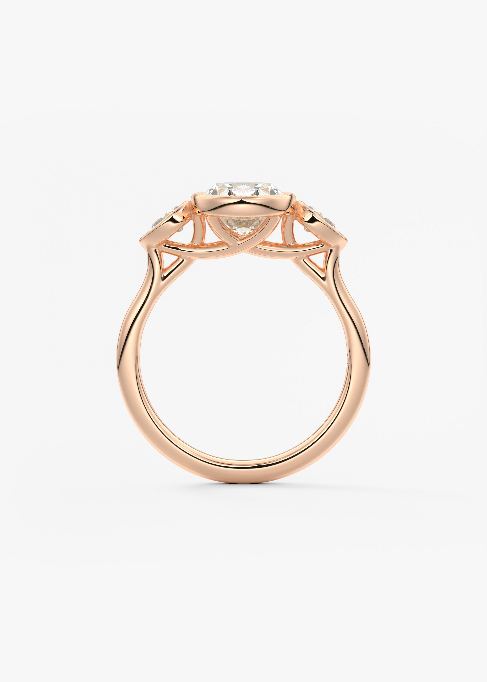 Oval Three Stone Lab Grown Diamond Engagement Ring