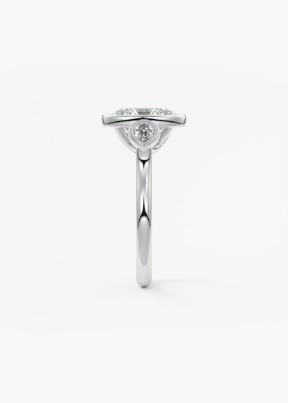 Oval Three Stone Lab Grown Diamond Engagement Ring