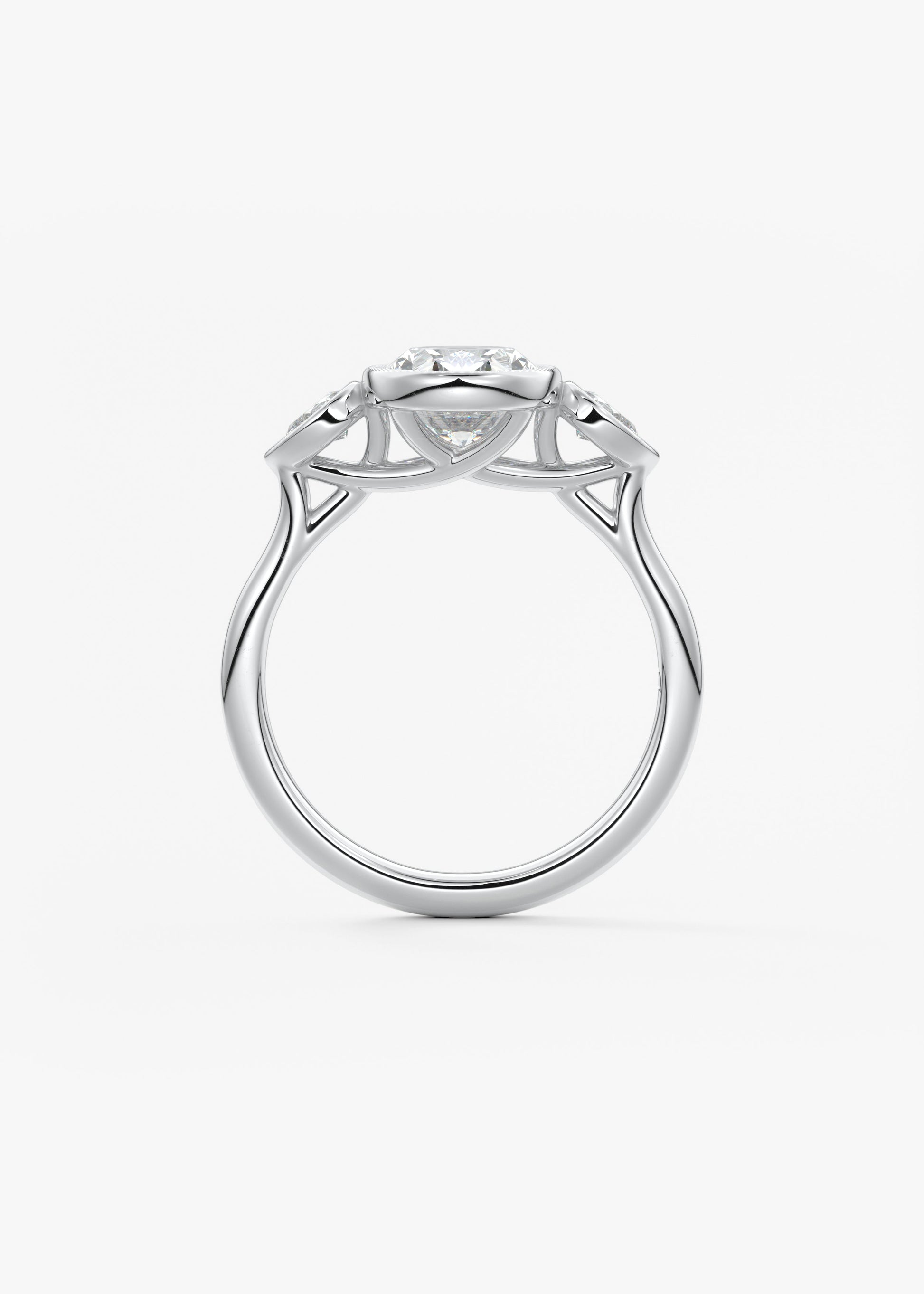 Oval Three Stone Lab Grown Diamond Engagement Ring