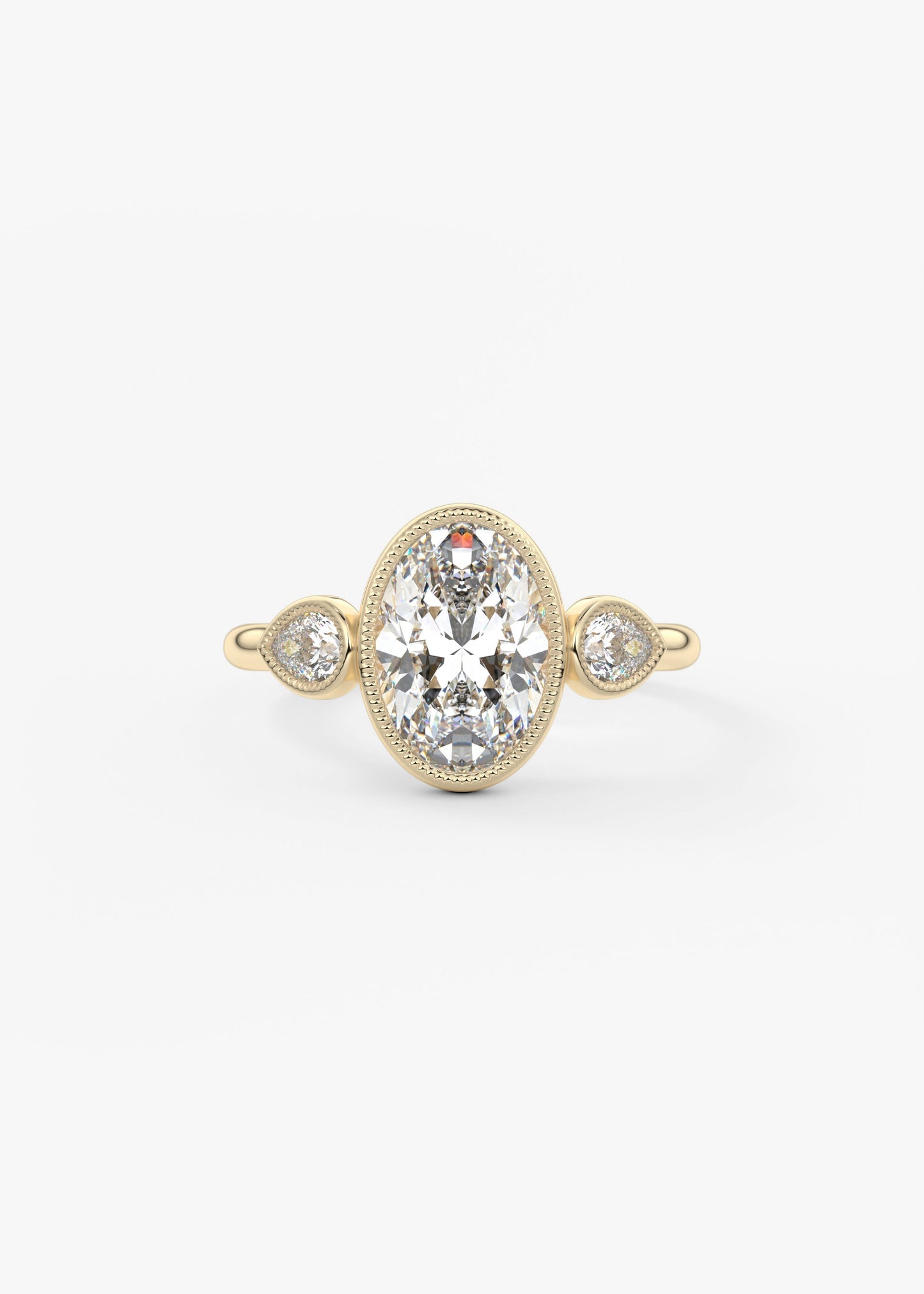 Oval Three Stone Lab Grown Diamond Engagement Ring