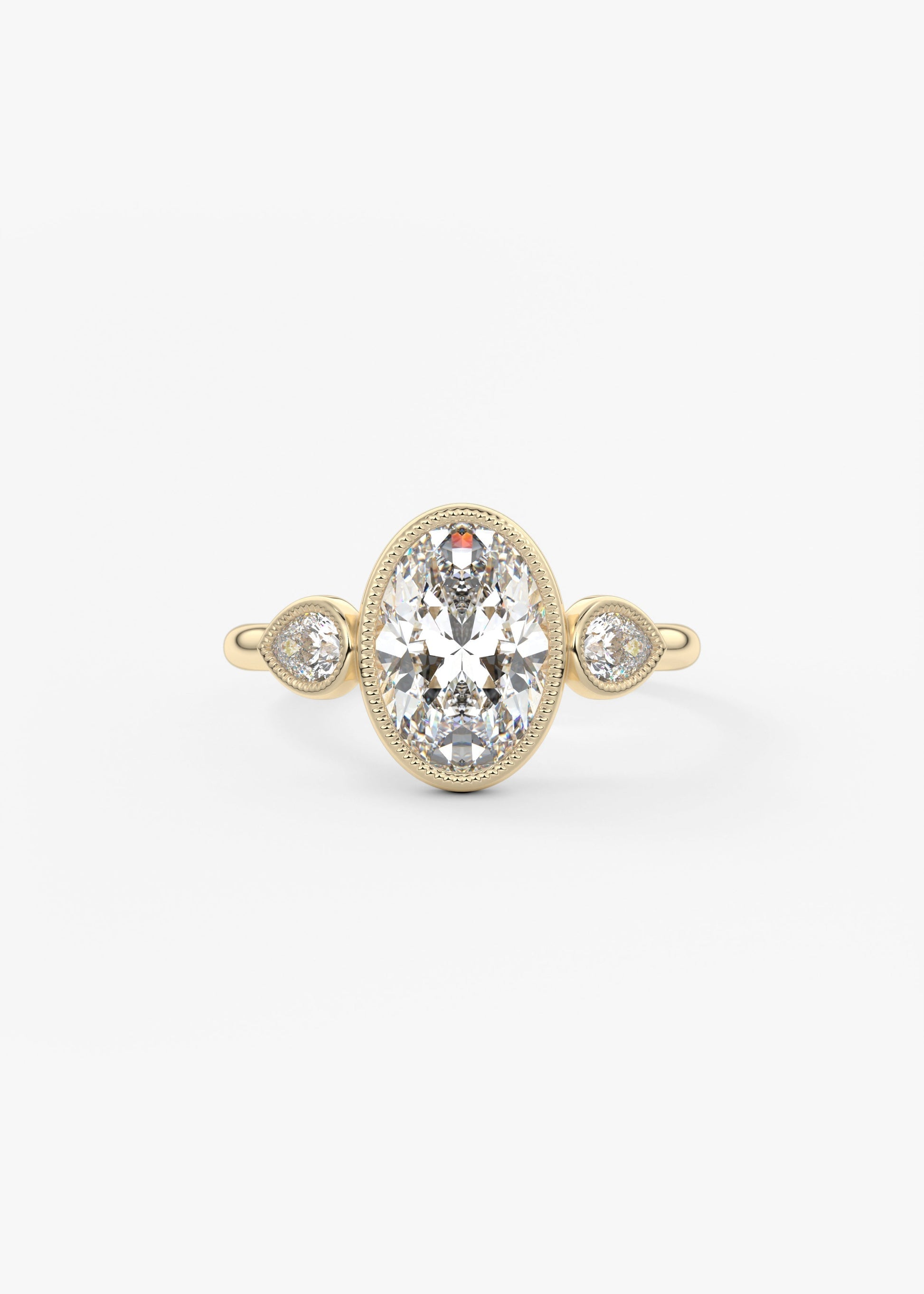 Oval Three Stone Lab Grown Diamond Engagement Ring