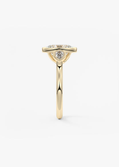 Oval Three Stone Lab Grown Diamond Engagement Ring