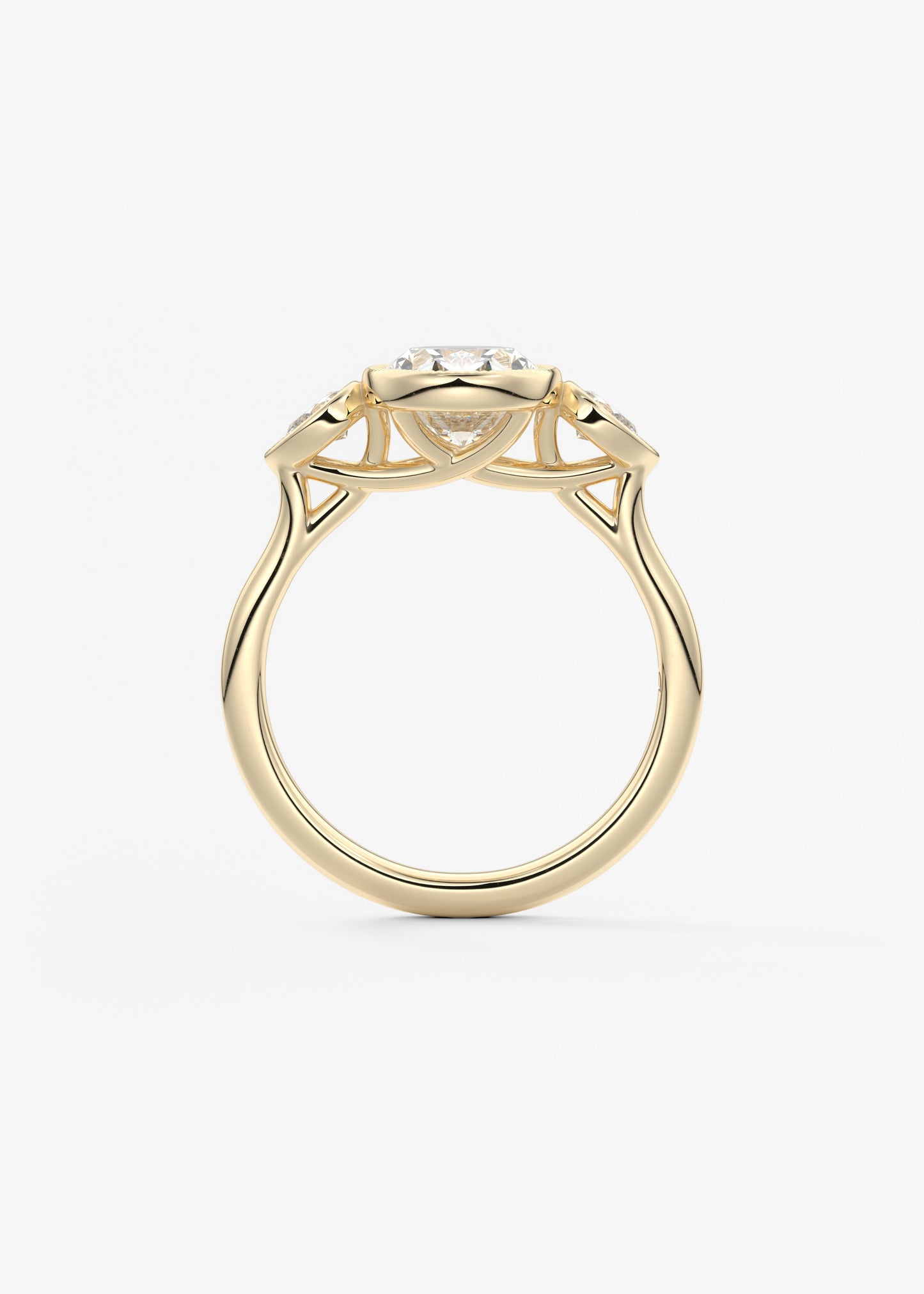 Oval Three Stone Lab Grown Diamond Engagement Ring