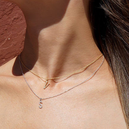 0.5 TCW Round Shape Moissanite Alphabatic Necklace