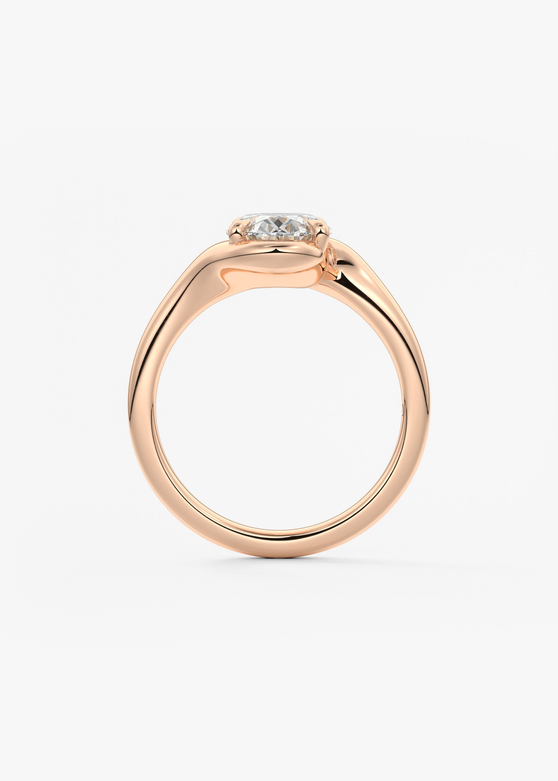 Oval Swirl Lab Grown Diamond Engagement Ring