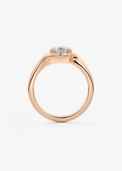 Oval Swirl Lab Grown Diamond Engagement Ring