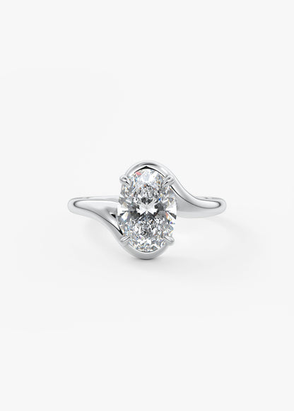 Oval Swirl Lab Grown Diamond Engagement Ring