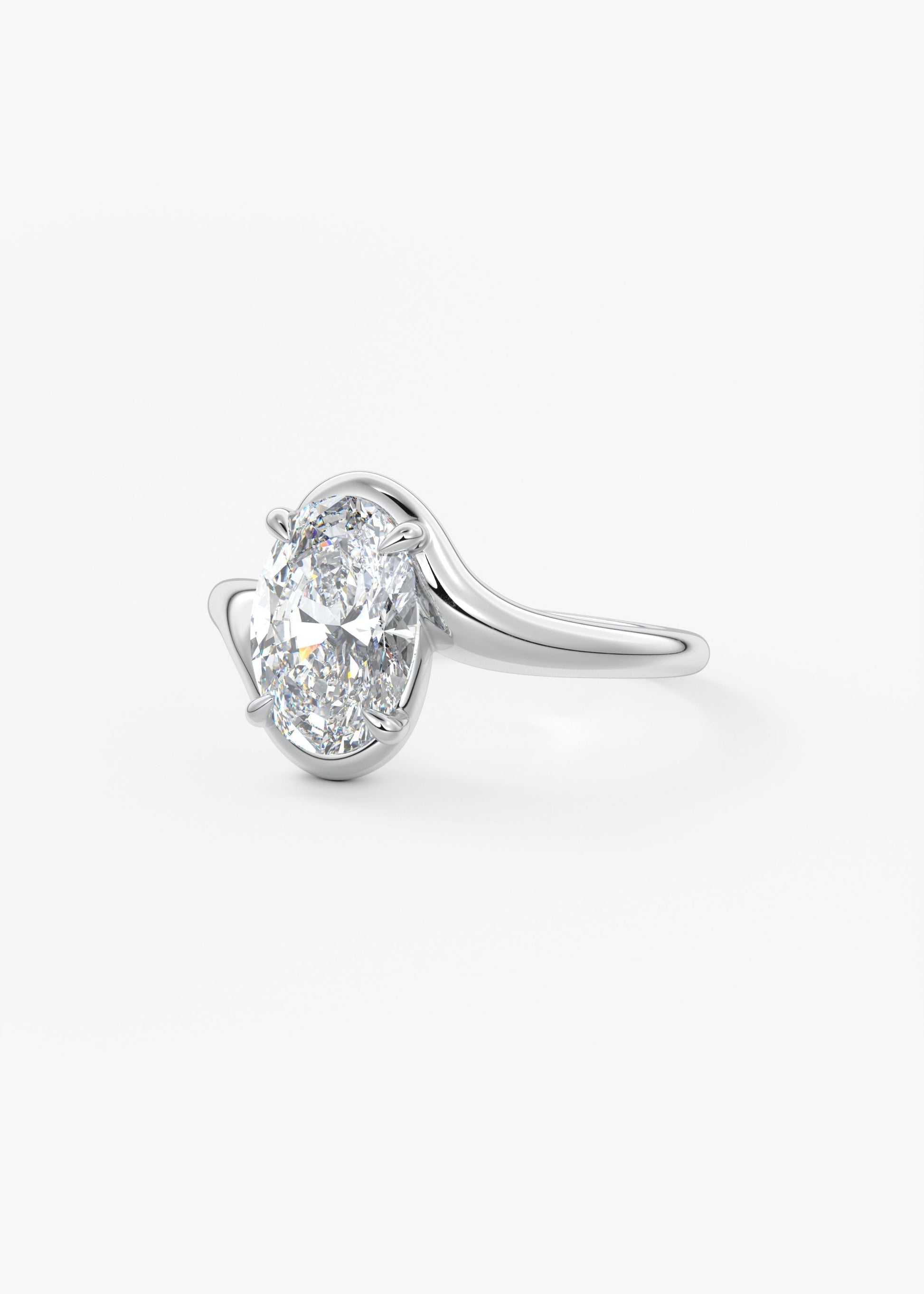 Oval Swirl Lab Grown Diamond Engagement Ring
