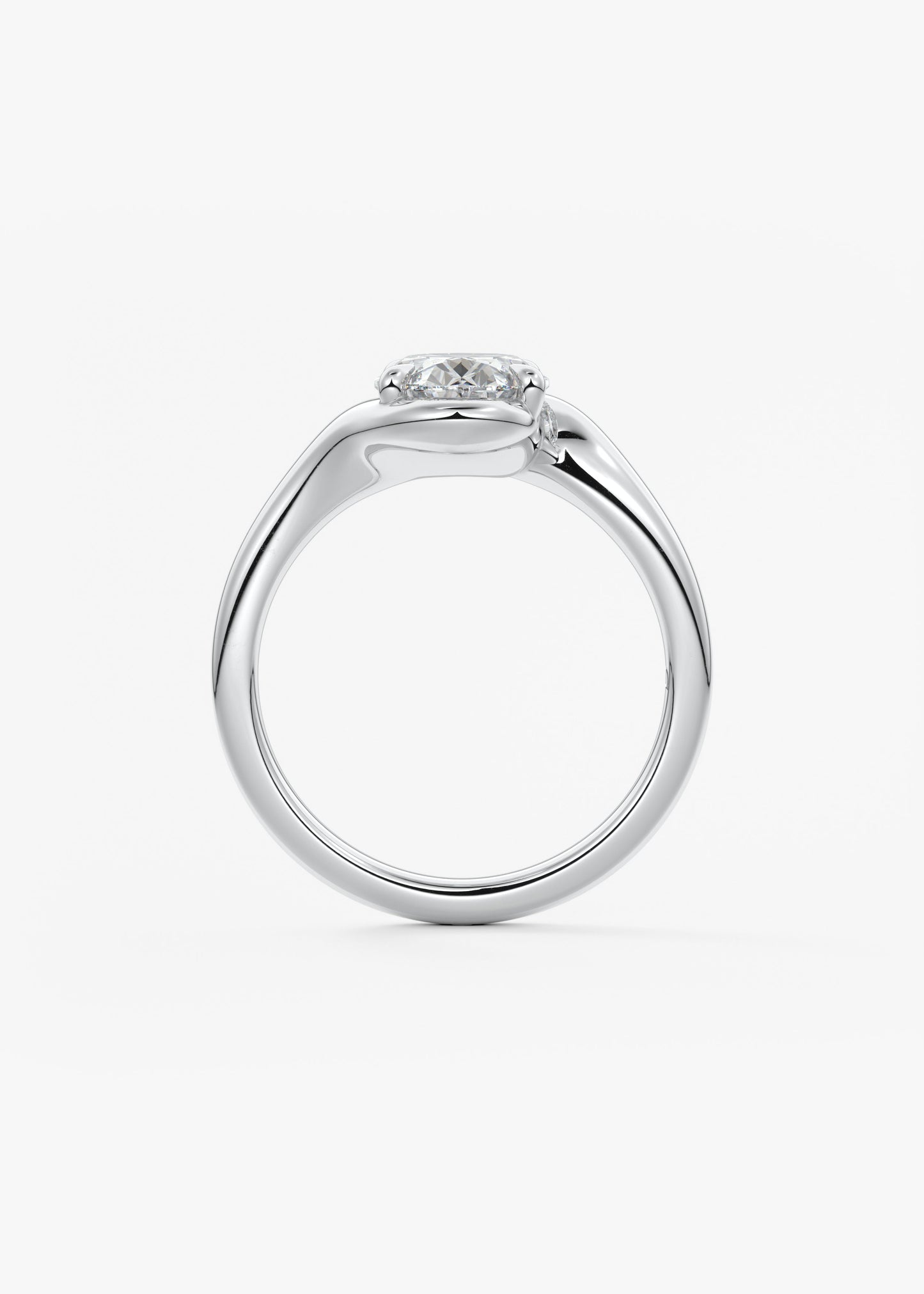 Oval Swirl Lab Grown Diamond Engagement Ring