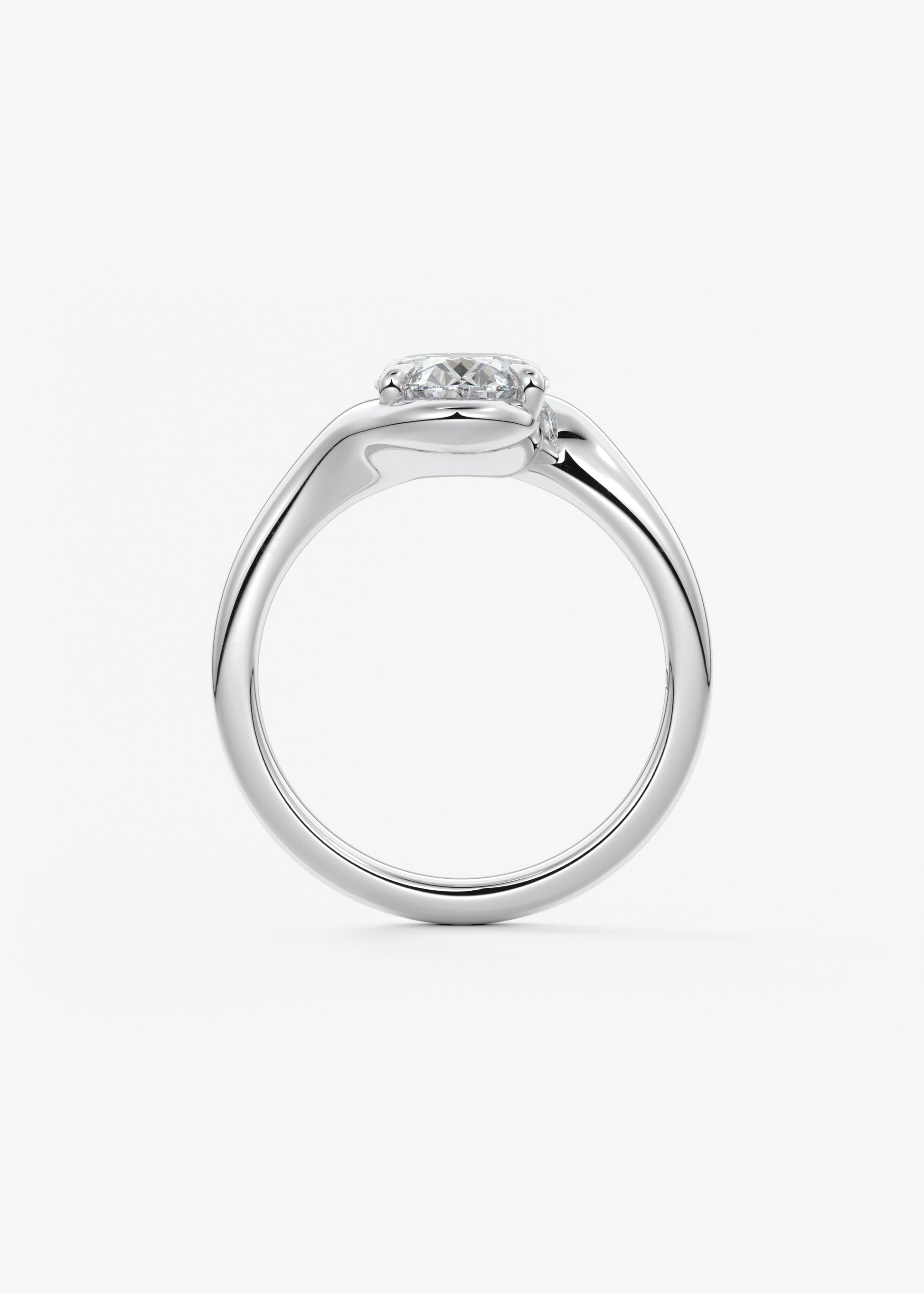 Oval Swirl Lab Grown Diamond Engagement Ring