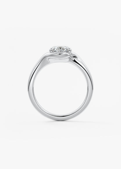 Oval Swirl Lab Grown Diamond Engagement Ring