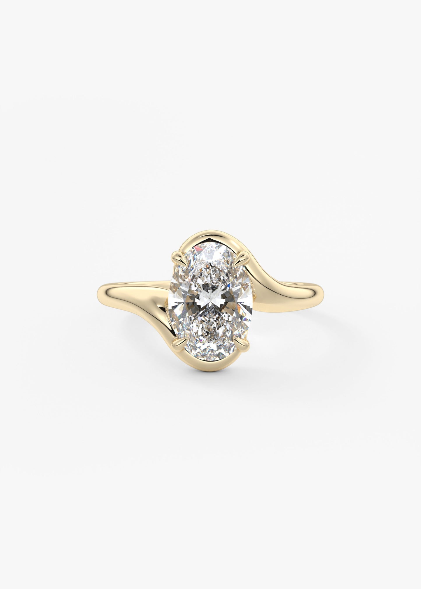Oval Swirl Lab Grown Diamond Engagement Ring
