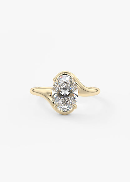 Oval Swirl Lab Grown Diamond Engagement Ring