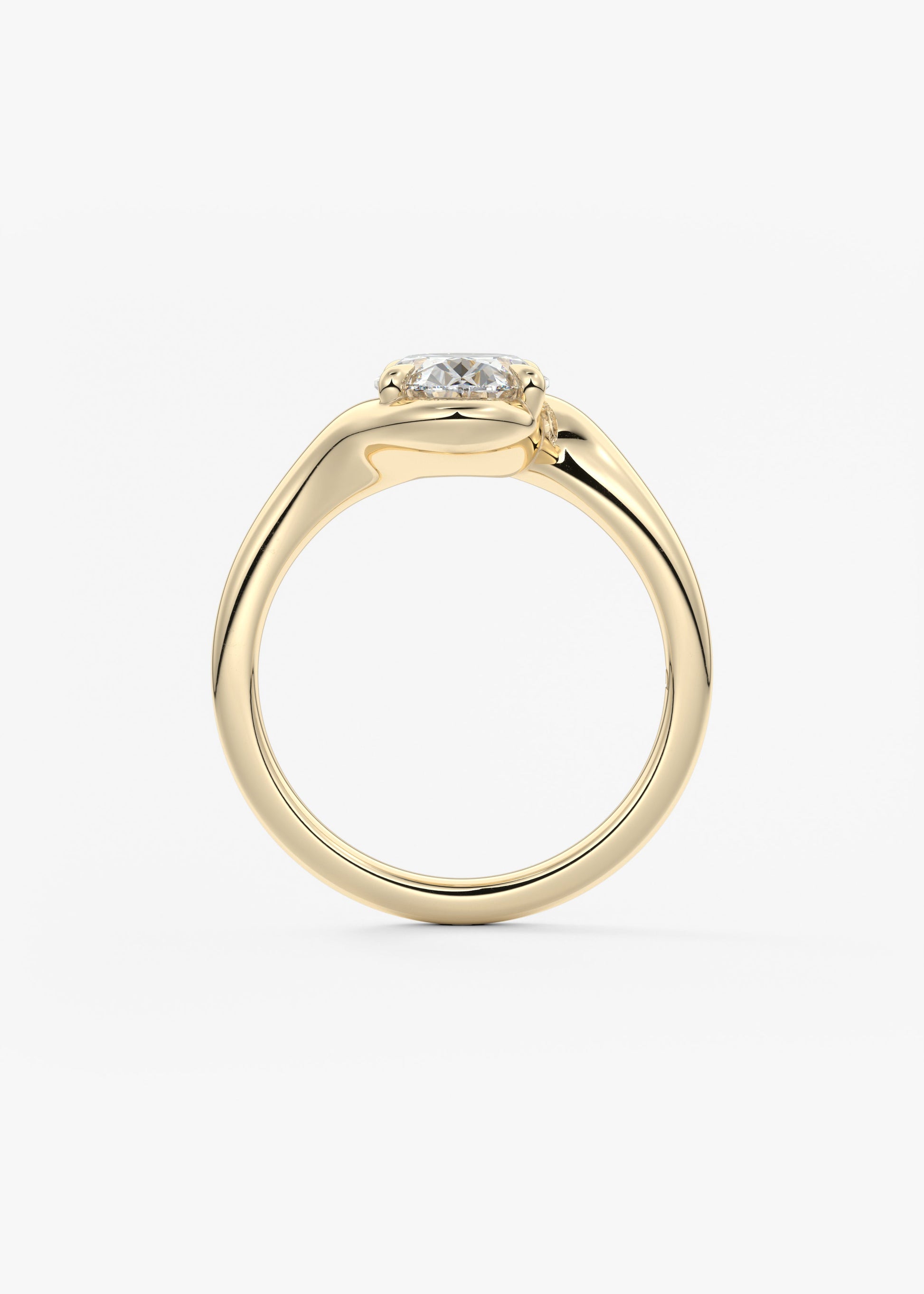Oval Swirl Lab Grown Diamond Engagement Ring