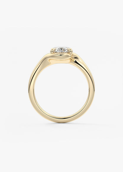 Oval Swirl Lab Grown Diamond Engagement Ring