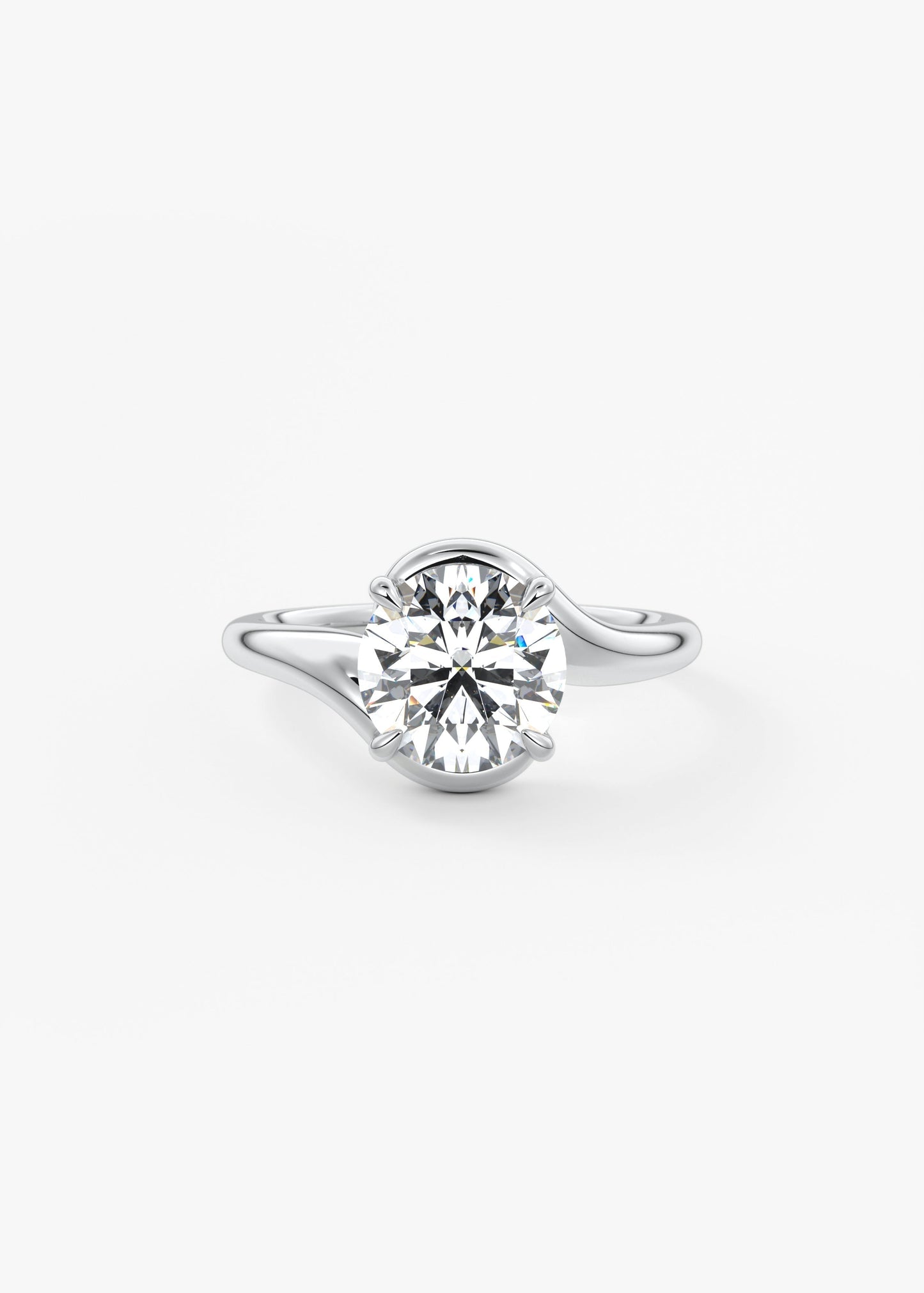 Round Swirl Lab Grown Diamond Engagement Ring