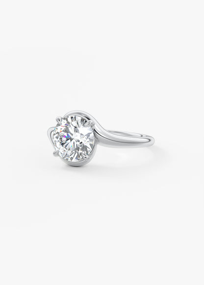 Round Swirl Lab Grown Diamond Engagement Ring