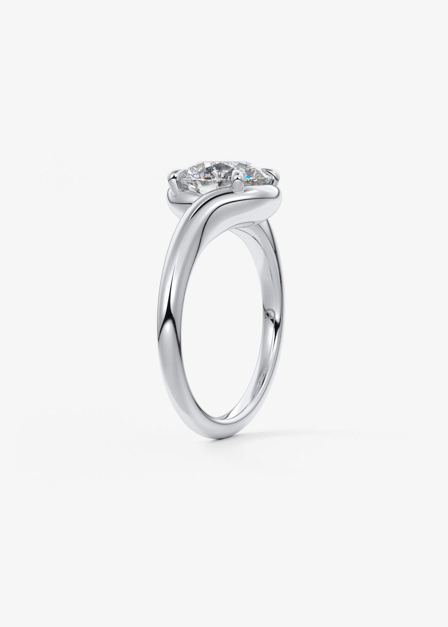 Round Swirl Lab Grown Diamond Engagement Ring