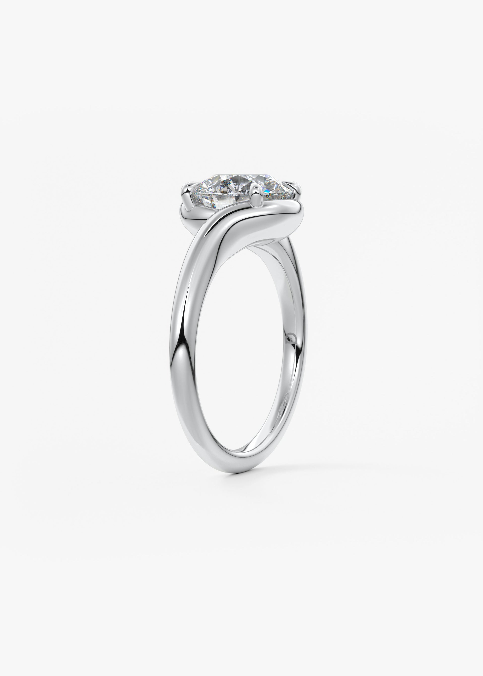 Round Swirl Lab Grown Diamond Engagement Ring