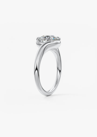 Round Swirl Lab Grown Diamond Engagement Ring